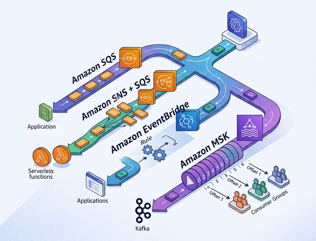 SQS, SNS, EventBridge, or MSK? Building the Same Event-Driven System Four Ways